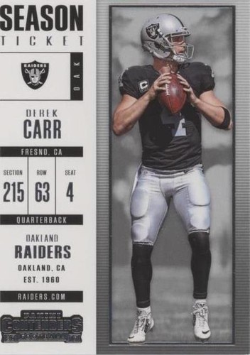 2017 Panini Contenders Derek Carr #72