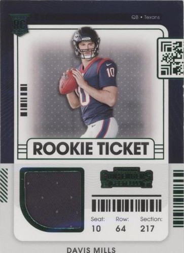 2021 Panini Contenders Davis Mills #RTS-DMI