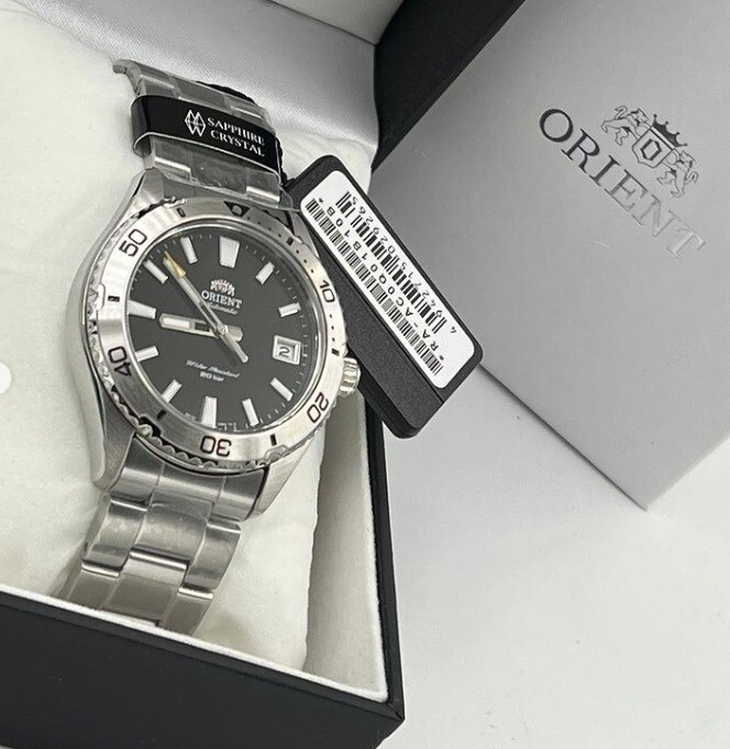 Pre-owned Orient Ra-ac0q01b10b Mako 40 Black Analog Automatic Men's Diver's Design Watch