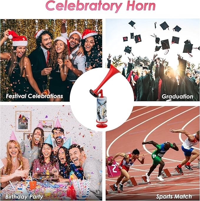 12 '' Air Horn Pump Hand Push Loud Noise Maker for Parties Sports Events Prank