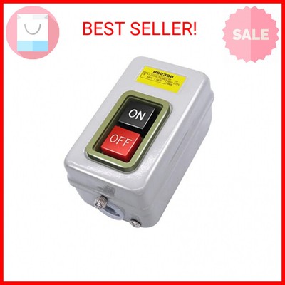 mxuteuk AC 220V/380V Push Button Switch On/Off Start Stop Switch 3 Phase Self Lo