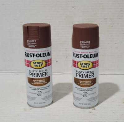 2 - (12 oz cans) Rust-Oleum 7769830 Stops Rust Rusty Metal Primer Spray NEW!