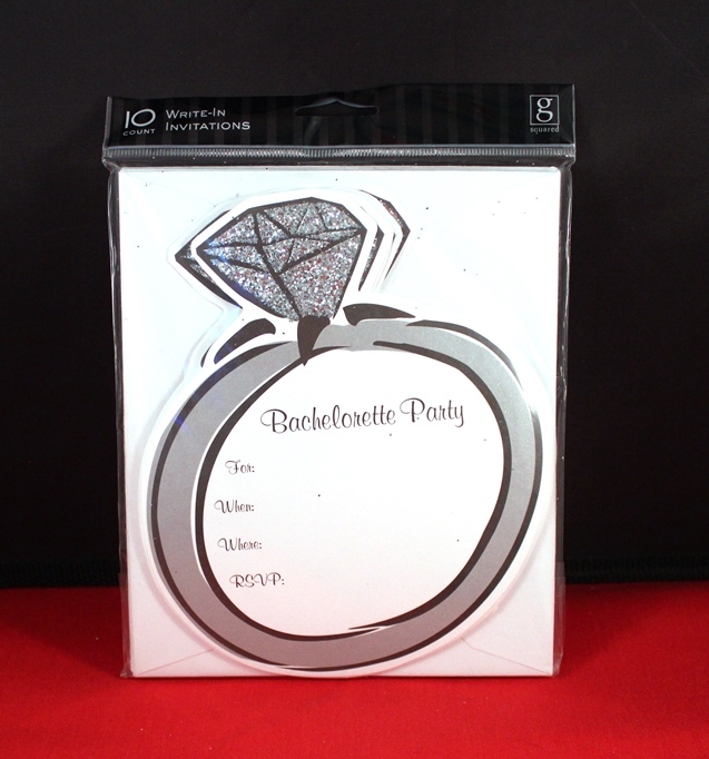 New 10pk Write-In Ring Shape Bridal Shower Bachelorette Party Invitations