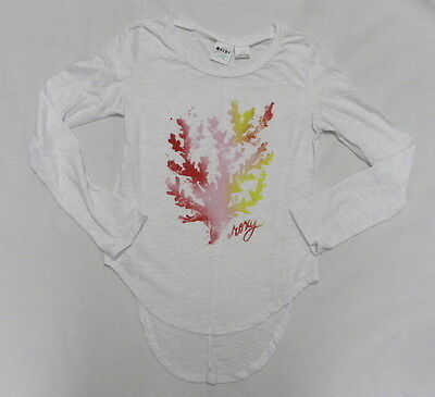 Roxy Girls Sz 10 Medium Top tshirt Watercolor Coral white