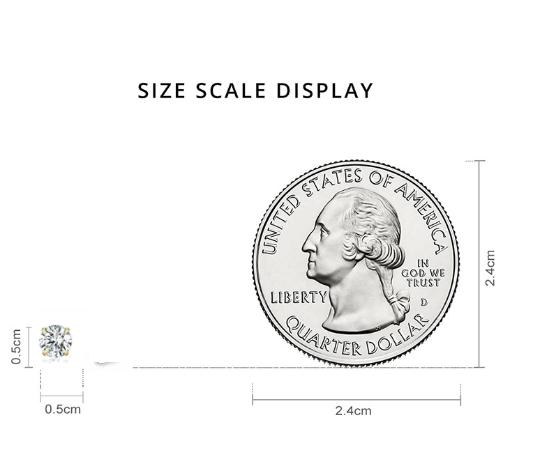 Solid 925 Sterling Silver Round Cubic Zirconia Clear CZ Stud Earrings 2-8mm