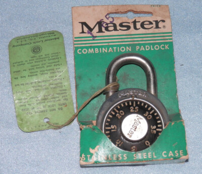 Vintage 1960's Master Combination Lock on Original Card. New Old Stock. NOS