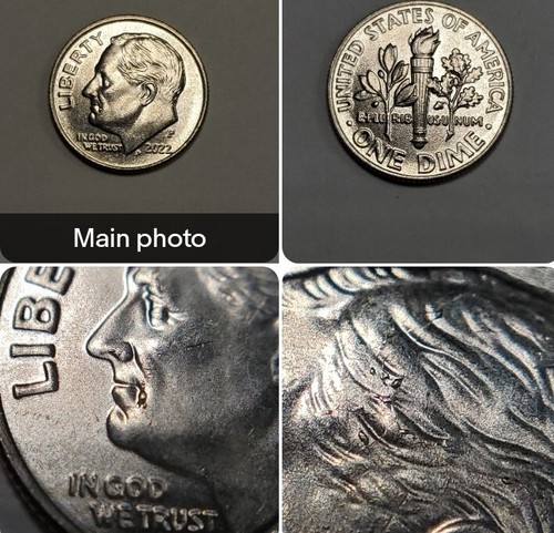 Dime トランプ 2022 P drooling die chip error and die crack Roosevelt dime