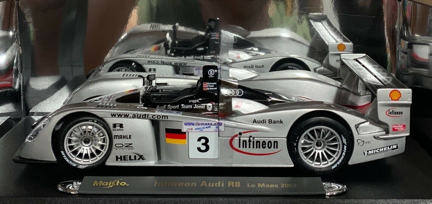 2002 Audi INFINEON R8 LE MANS 1:18 Scale Diecast Collectible 2002 Audi INFINEON R8 LE MANS 1:18 Scale Diecast Collectible