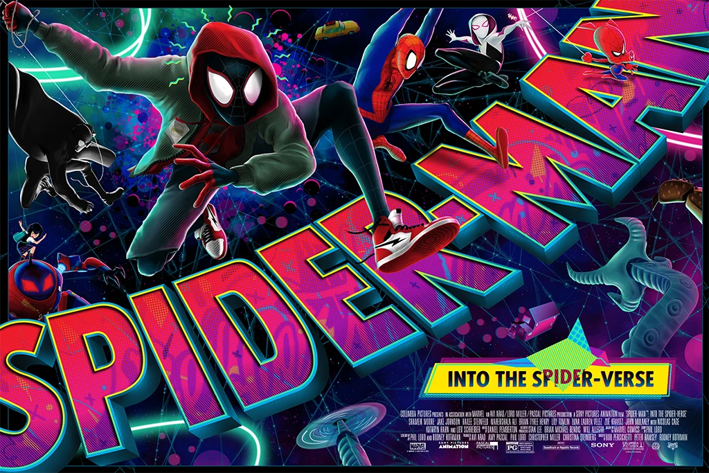 スパイダーマン スパイダーバース ポスター MONDO BNG シルク