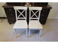 2 x Ikea Ingolf (Off White) Dining Chairs. ( with a few scuffs and srcatches )