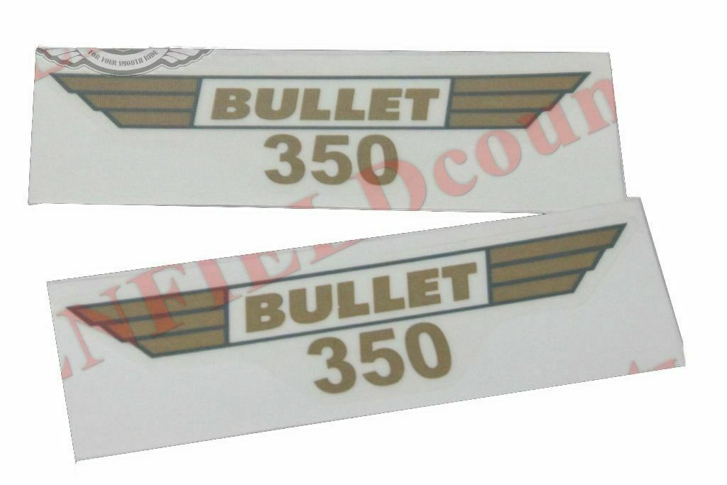 Fits Royal Enfield 350 Script Tool Box Mudguard Tank Sticker Set Golden  