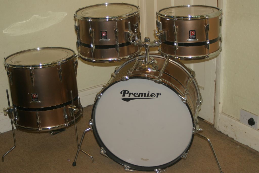 Premier Resonator Bronze 4 Piece Drum Kit with 22 in bass 13in 14in