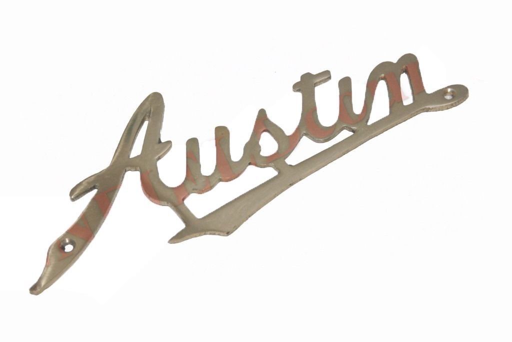 Radiator Austin Script Badge Monogram Motif 8" Brass Made Reproduced  