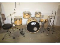 PDP Pacific LX Series by DW Natural Lacquered 5 Piece Drum Kit 22in Bass ~ Paiste Cymbals ~ £650 ono