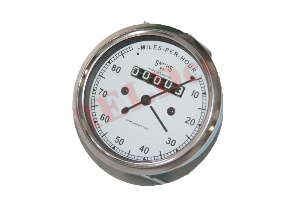 Replica Smiths Speedometer 80 Mph White Faced For Norton Triumph Ariel  