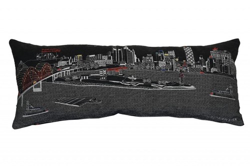 35 Черная декоративная подушка для поясницы Memphis Nighttime Skyline
