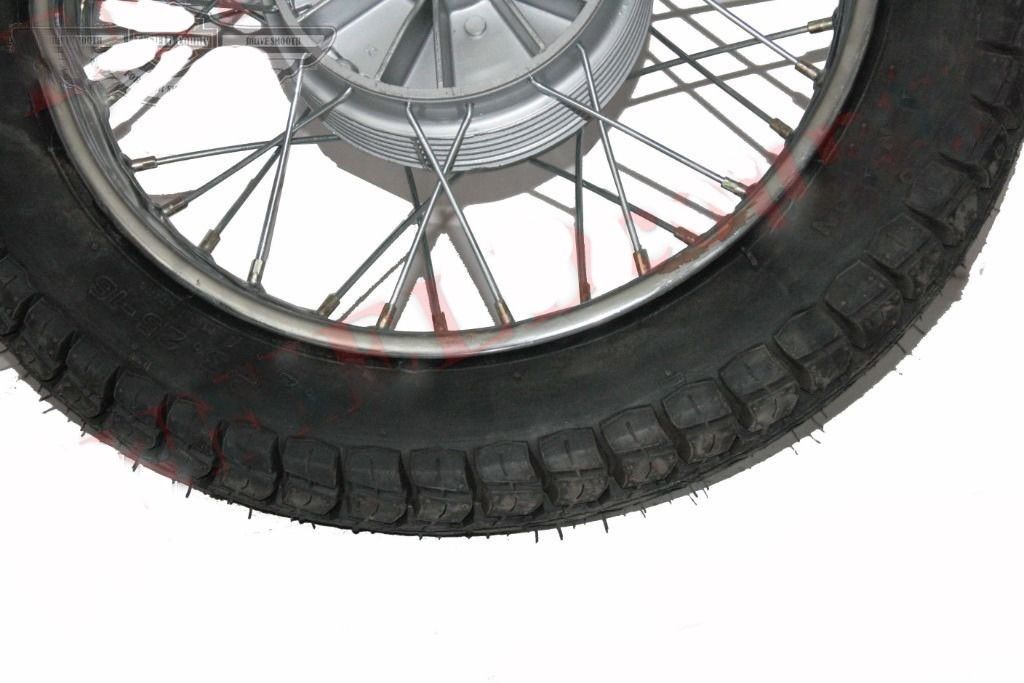 New Complete Chrome 16 Inch 36 Holes Wheel Rim With Tyre Tube For Jawa  