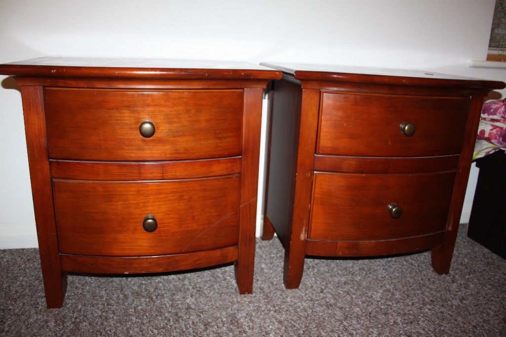 2 x large Dark wood bed side cabinets | in Eastbourne, East Sussex