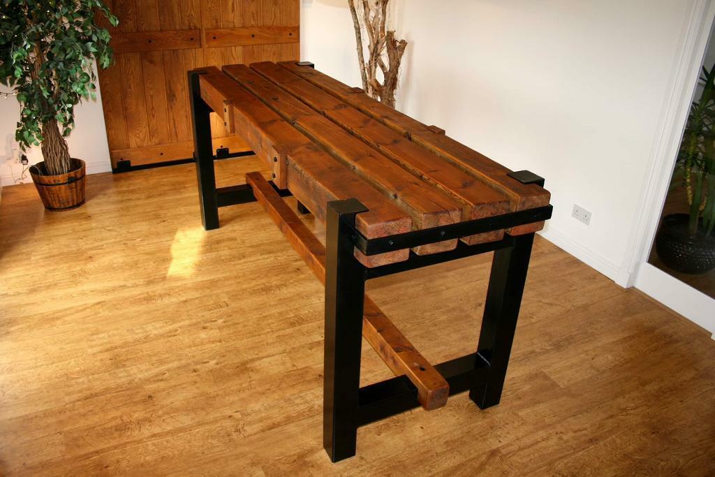 Handmade Welded Rustic Bar Height, Bar Height Dining Table Seats 8