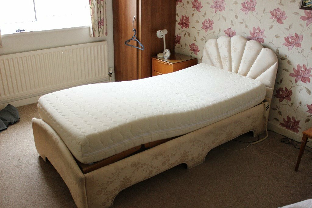 Adjustable single bed with mattress in East Leake, Leicestershire