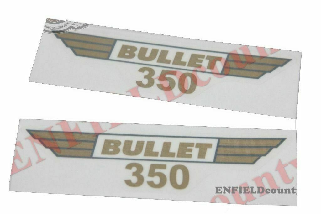 Fits Royal Enfield 350 Script Tool Box Mudguard Tank Sticker Set Golden  