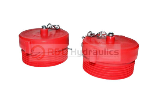 2pk Fire Hydrant Adapter Plug and Chain 2-1/2" NST(M) Polycarbonate Red