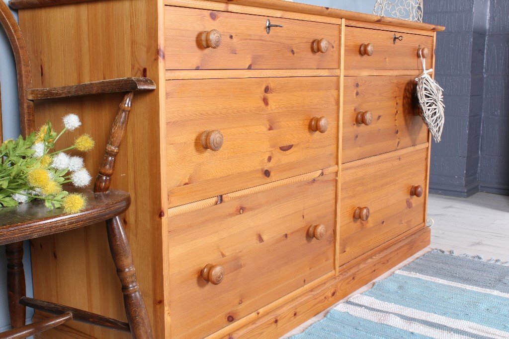 Delivery Options Large 6 Drawer Solid Pine Chest Of Drawers With