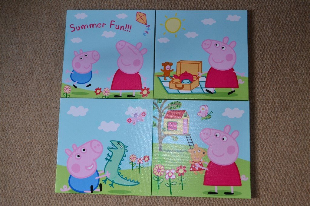 Peppa Pig Canvas Wall Art 4 Frames in Cullybackey, County Antrim Gumtree