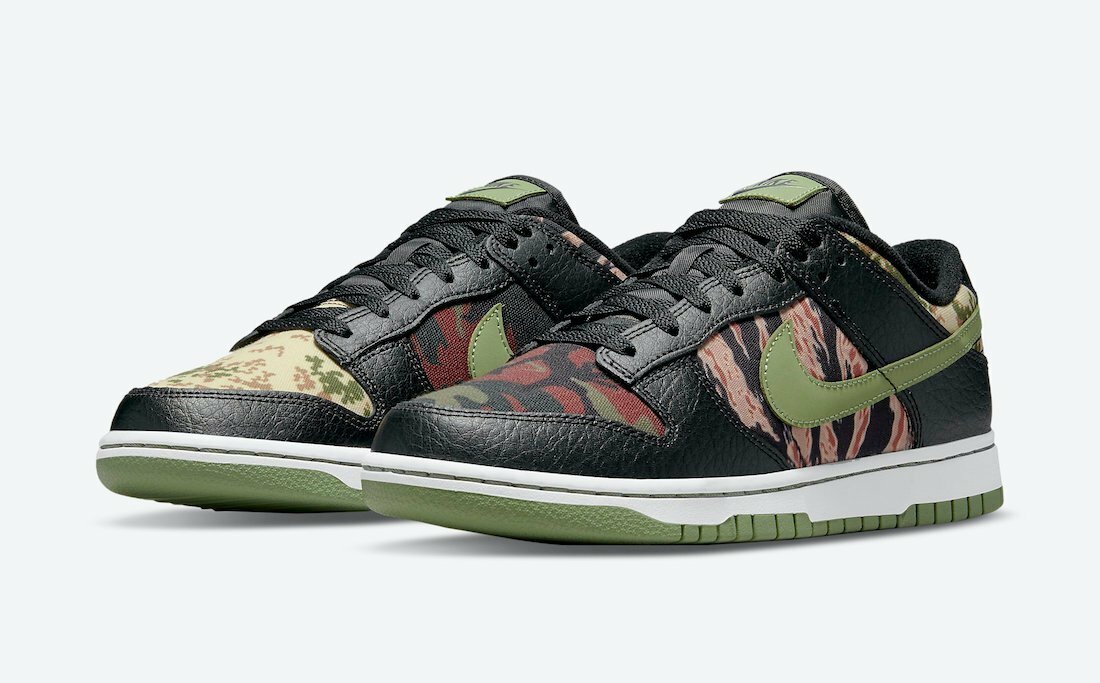 Nike Dunk Low SE Black Multi-Camo DH0957-001 Men`s Sneakers Nike Dunk Low SE Black Multi-Camo DH0957-001 Men`s Sneakers