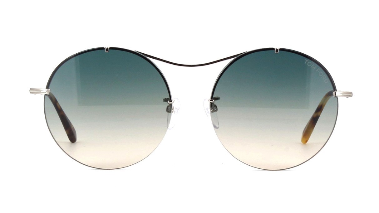 Pre-owned Tom Ford Meryl Ft 1038 Shiny Black/smoke To Brown Shaded (01b) Sunglasses