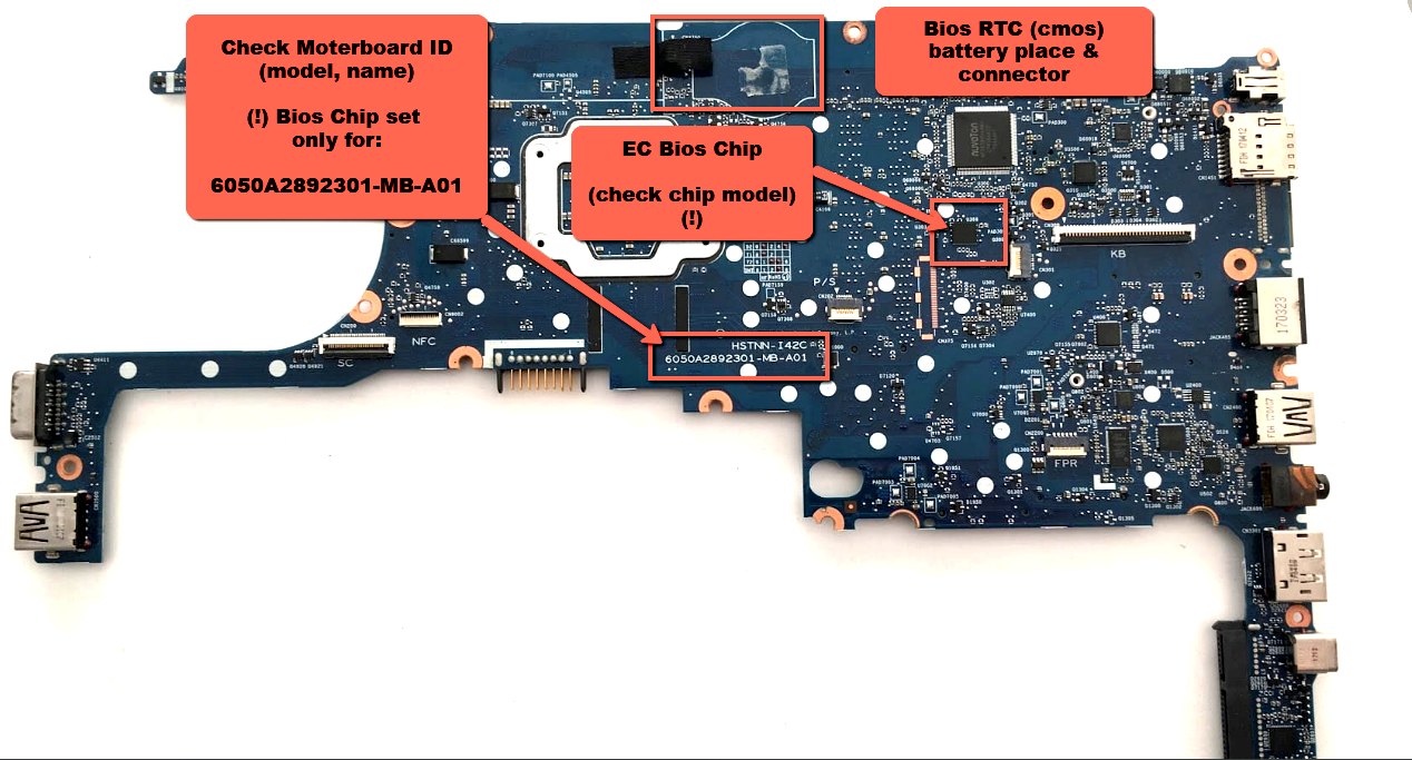 hp EliteBook 820 G3 - 2台 Bios HP ELITEBOOK 820 840 G3 , two chip (Main+EC), for MB
