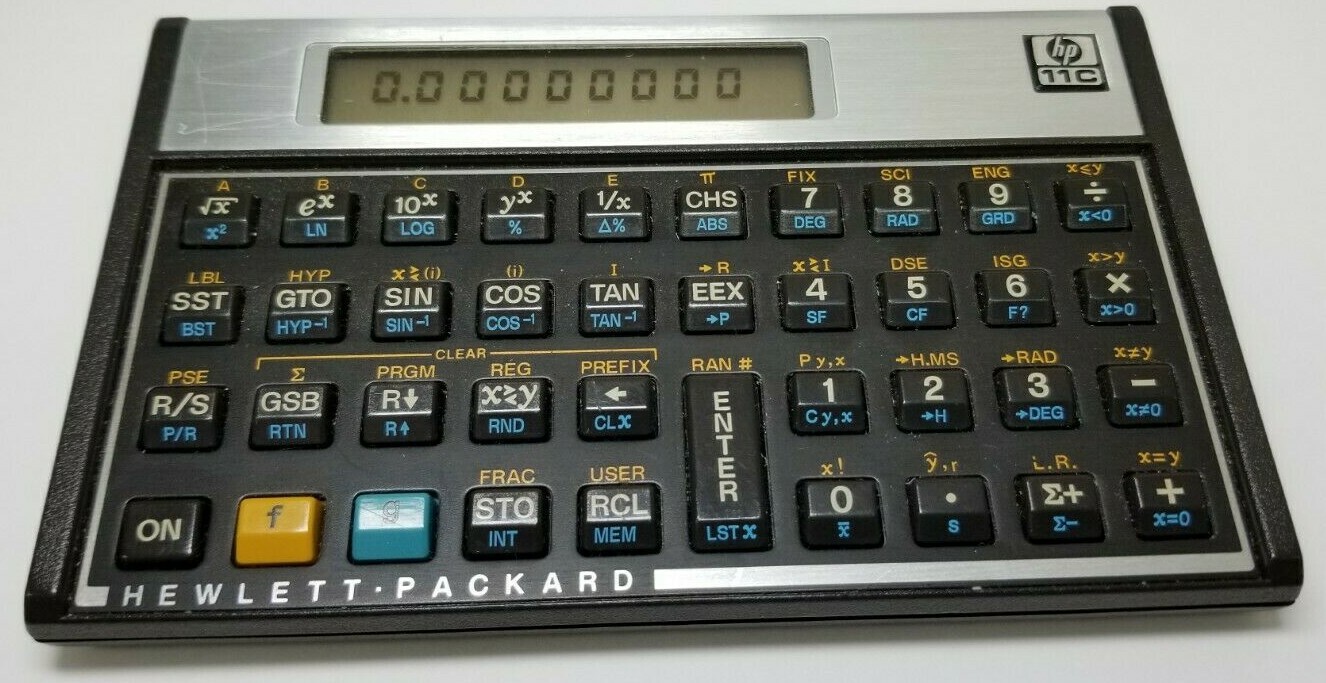 Hewlett Packard HP 11c Vintage Calculator w/ Case *Working*