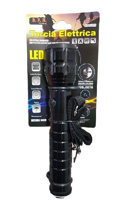 Torcia Elettrica Ultra Luminosa Luce 1 Led Impermeabile Campeggio Jd070 14cm dfh