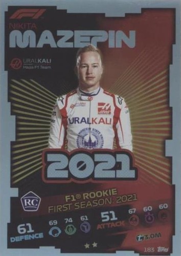 2021 Topps F1 Turbo Attax - Nikita Mazepin #183
