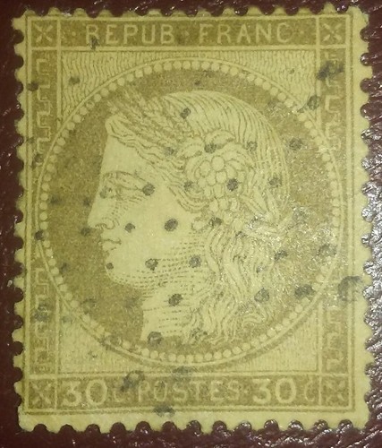Travelstamps: 1872-75 France Stamps Scott # 62, used, partial gum see scans