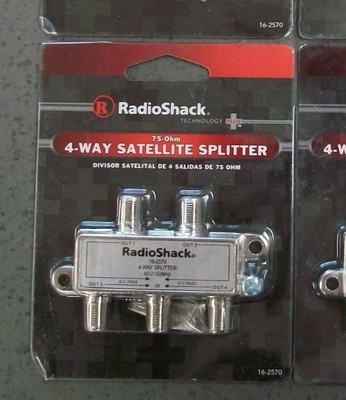 Four way 75 ohm splitter w dc pass LOT of 4 Radio Shack 16-2570  4 set split NOS