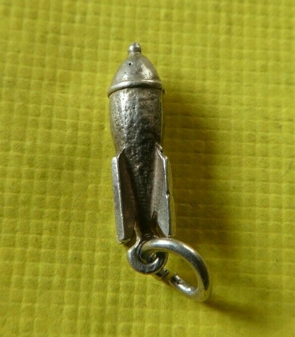 Vintage 1940's Sterling Silver Rocket Ship Charm