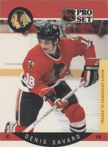 1990-91 Pro Set #59 Denis Savard Error Card Played 70 games in 86
