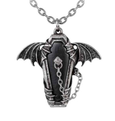 Eternal Sleep Pendant Necklace Box Gothic Undead Coffin Vampire, Alchemy England