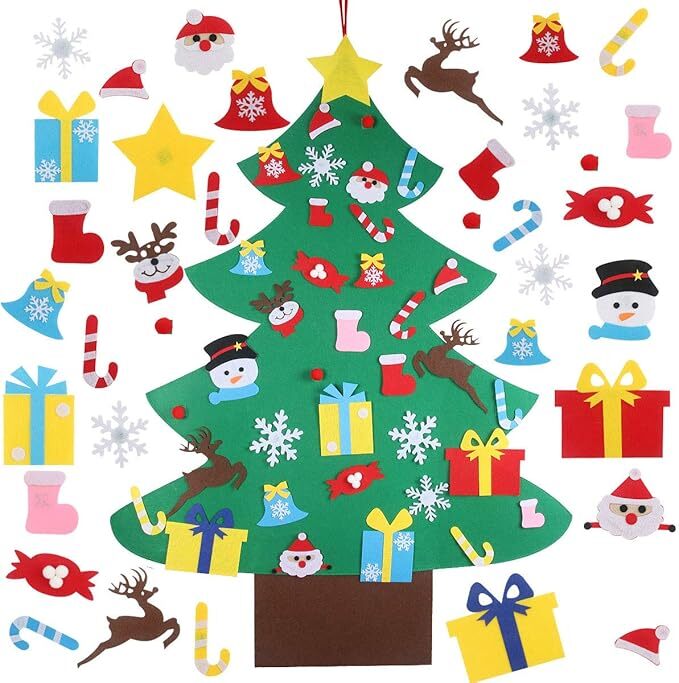 4Ft Felt Christmas Tree DIY Felt Kit Wall Hanging Felt
