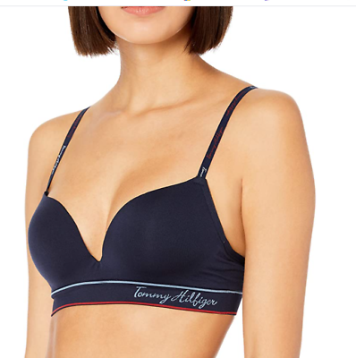 Tommy Hilfiger Wirefree Bra Bralette R75T677 Logo Band