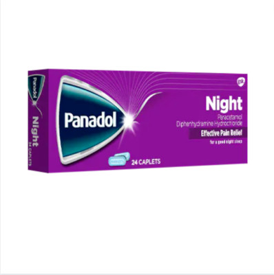 Panadol Night provides night time relief Headaches Migraine Backache Rheumatic..