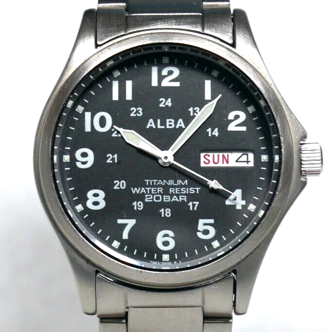 アルバ ALBA 7N43-0AE0 チタン ミリタリー 美品 生産終了品