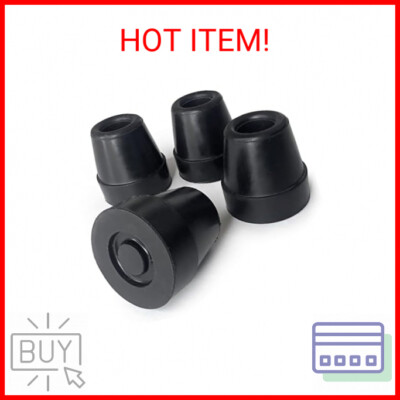 DMI Durable Replacement Quad Cane Tips, Extra Stability, No-Slip Grip, 1/2 Inch,