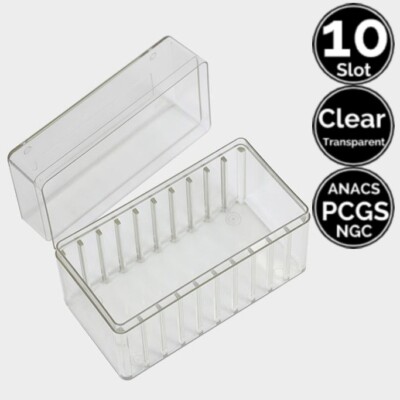 10 Slots Slab Coins Clear Transparent ABS Plastic Storage Case 4 PCGS NGC ANACS