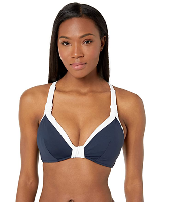  Seafolly Women's Standard F Cup Cross Front Bra Bikini Top  Swimsuit, Mediterranean Blue, 4 US : Clothing, Shoes & Jewelry