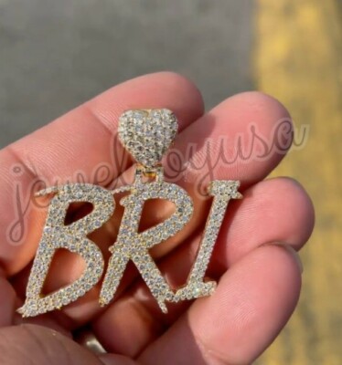Pre-owned Nsg 2.75 Ct Men's Round D/vvs Moissanite Bri & Heart Customize Pendant 925 Silver In White