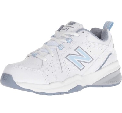 Women's New Balance, 608V5 Crosstraining Sneaker WX608WB5 White Blue Leather