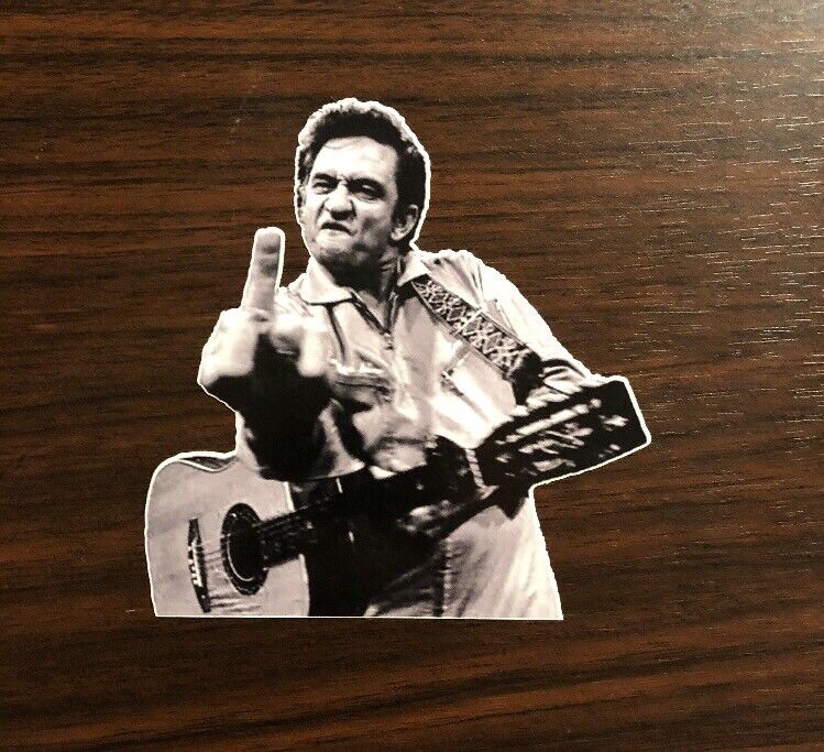 Johnny Cash Sticker - Middle Finger Sticker
