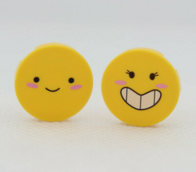 TILE - 2x Yellow Smile + Fee Bee Unikitty Lot Printed LEGO­  Accessory 